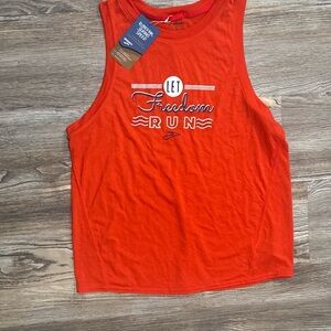 NWT Brooks Orange 'Let Freedom Run' Sleeveless Performance Tank - L